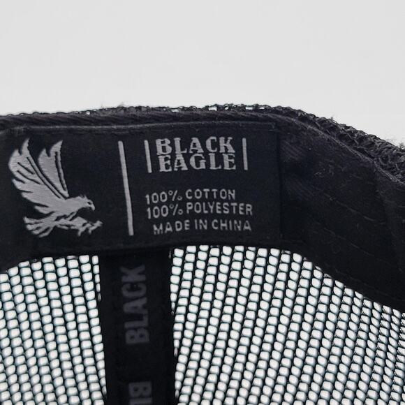Black Eagle Hat Cap Snap Back Gray Mexico Flag Trucker Mesh Embroidered Mens - Picture 6 of 8